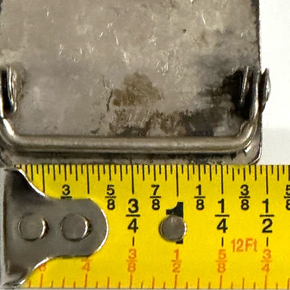 Signed - Angelita Cheama Zuni Vintage Turquoise Coral Sterling Belt Buckle - Picture 4 of 8